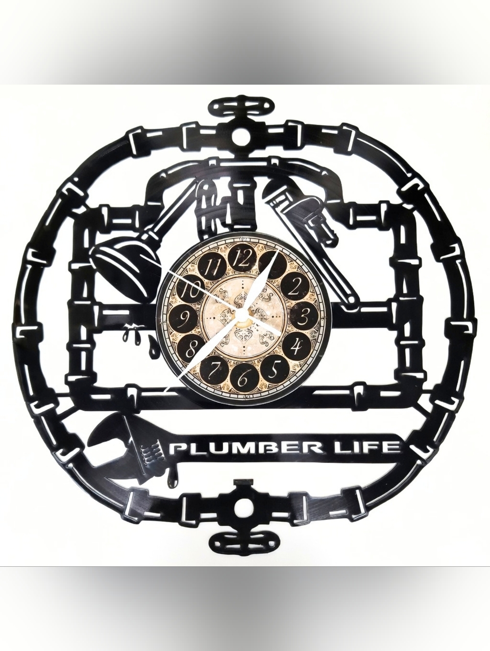 PLUMBERS LIFE Vinyl Record Clock Wall Art – Man Cave Decor GIFT